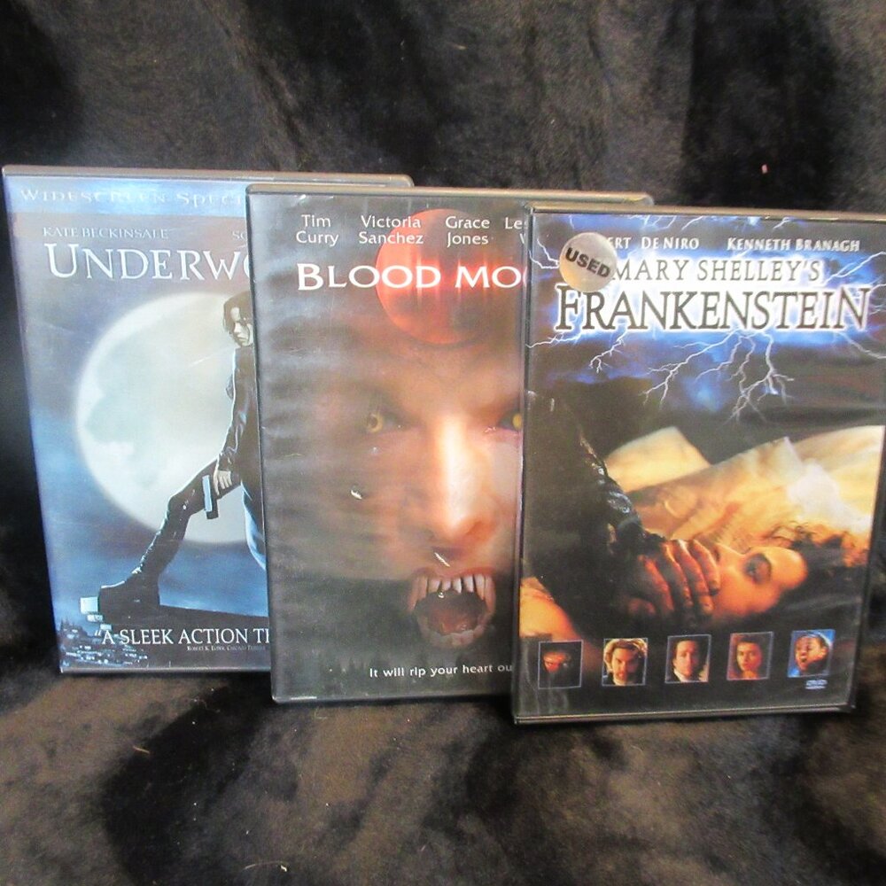💥Halloween DVDs Frankenstein,  Blood Moon,  Underworld (Lot of 3)